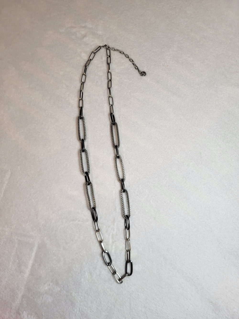 Gunmetal Oval Link Necklace - Unbranded